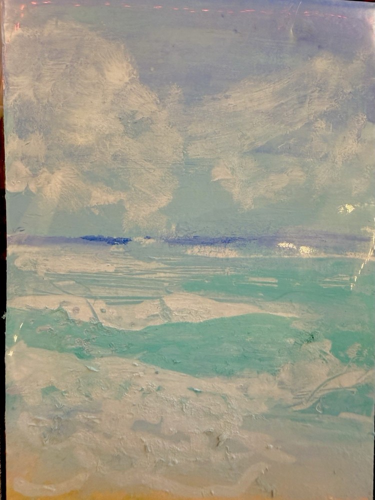 ACEO Art Card Original Acrylic Ocean Waves