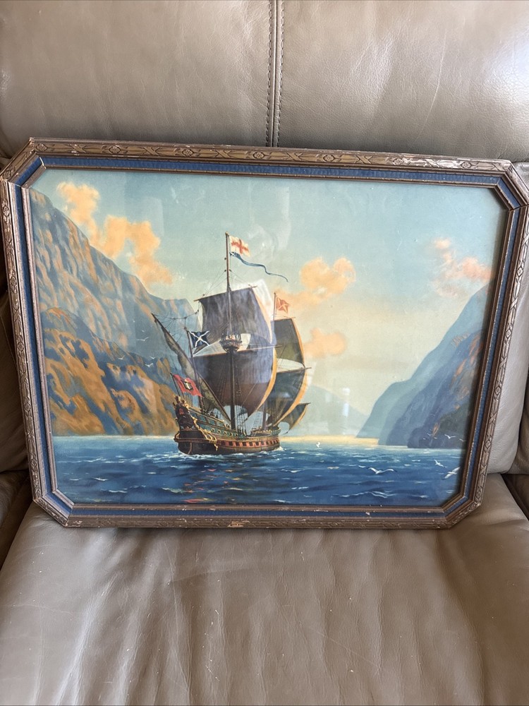 The Good Ship Adventure By Robert Atkinson Fox Maritime Painting Antique 1930