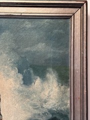 Antique Beach Painting Coastal Fisherman Portrait Art Deco Impressionism 1910’s
