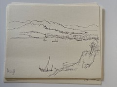 drawing collection by Wong Hong Kong Street scenes landscape rare regionalism