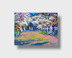 Oil painting Way Ukrainian painter canvas Unframed original Decor landscape