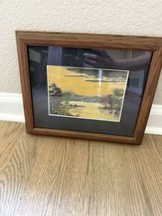 Vintage Framed Original Landscape Oil Painting Colorado Lake Mountains