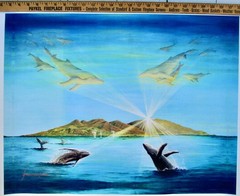 WHALES OF MAUI HAWAII AMAZING LARGE CANVAS LISTED ARTIST SIGNED and NUMBERED