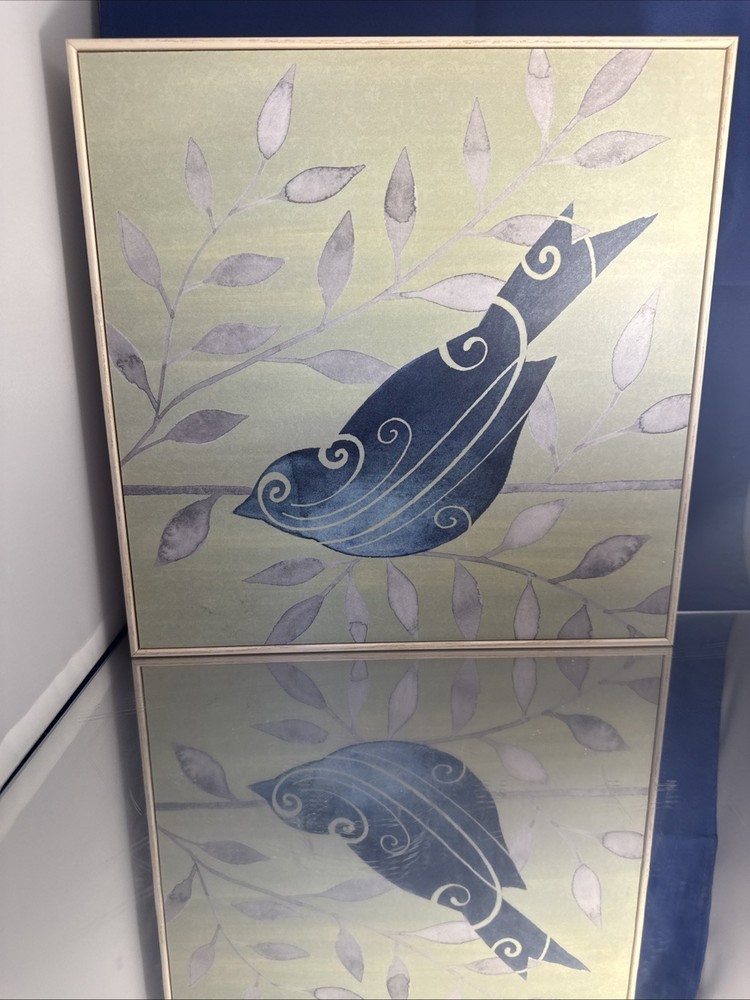 Serene Silhouette II Popp Bluebird Painting Crafted In Portland USA Collectible