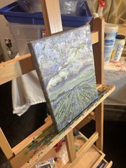 Lavender Landscape 11×14 Abstract Impression Original Art Canvas, One Of A Kind