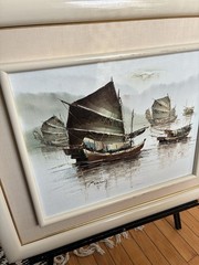 Peter Wong Chinese Artist Signed Painting Framed 20”x16”