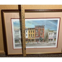 W.B. Rehse Watercolor Painting „Before The Mall“ Numbered 150/150 Cincinnati 80s