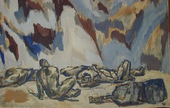 Ukrainian Soviet USSR Painting cubism postimpressionism Avant-garde horses rest