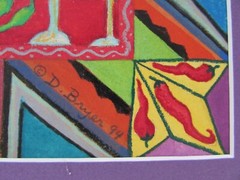 Original Diana Bryer Chimayo New Mexico Folk Art Pencil Drawing 1994
