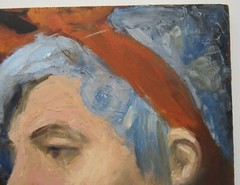 Signed oil painting impressionist portrait study Richard Lincoln 11×15” 2 sided