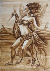Original painting Eastern Dances, paper/watercolor