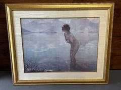 Vintage Framed September Morn by Paul Chabas Art Print 37-3/8” x 30-1/2”