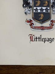 Vintage Dragons & Knight Heraldic Littlepage Family Crest Coat of Arms New York