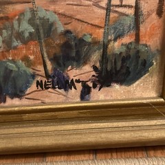 Orig Southwest Oil Painting Arizona Landscape Nell Rhodes Bickel McCoy 1920’s