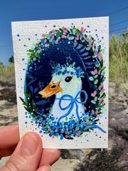 ACEO Bessie At The blueberry Harvest