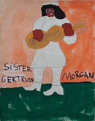 Gertrude Morgan Signed Outsider Painting on Canvas African American Folk Art