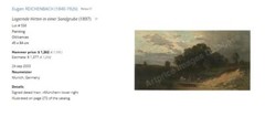 Eugen Reichenbach (German,1840) Woman on mountain peak at sunrise + Fine Frame