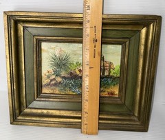 Original Oil Painting Cactus Flowering Colorful Desert Art Signed 5×7”