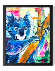 Guajardo Original Art: Koala in Tree 14X11 Canvas Signed Art Expressionism