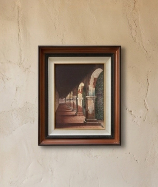 EUGENE SCHMIDT 11×14 PAINTING ARCHWAYS OF MISSION SAN JUAN CAPISTRANO