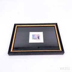Vintage Bilderrahmen mit Miniaturmalerei signiert D. Cenac (14,5 x 18,5 cm)
