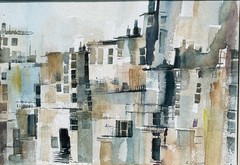 East Northport Long Island Artist & Instructor Lucy Taylor W/C. NYC Tenements ￼