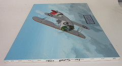 Raymond Waddey Painting USMC Grumman F3F-2 Biplane Signed Ken Jernstedt, 18″x24″