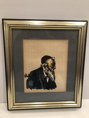 vintage judaica Stolz painting framed signed
