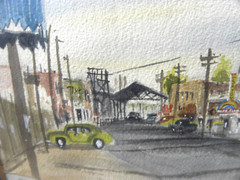Butte Montana watercolor painting beloved citizen artist Leroy Cottom 1931-2010