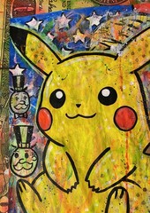 WILL STREET original painting 24×30/ Pokémon super Mario the Simpsons banksy pop
