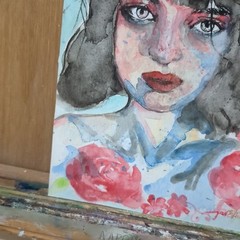 Original Watercolor Painting Portrait Study 6×8 by JJ