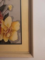 Vintage 1930s 40s Ruben Kupur Original Watercolor Flowers Picture Frame