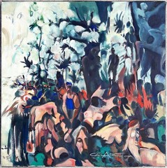 1950s Watson Cross Jr Original Oil Painting Los Angeles Mid Century Modernist