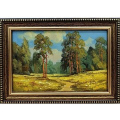 Country Road Original Oil Painting 6×4 Framed Signed Summer Landscape Field Art