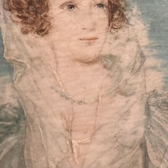 Antique Miniature Portrait/Lady/Bronze Frame/France C.1900/Hand Painted/Oval