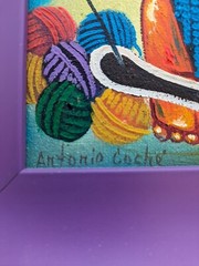 Antonio Coche Mendoza Oil Painting Mayan Woman Weaving