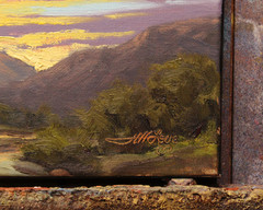 Jeff Love Original Oil Painting Arizona Desert Saguaro Cactus Sunset Landscape