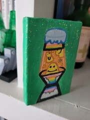 Mini Canvas Art – 80s Style Lava Lamp – Glitter Coated And Sealed For Longevity