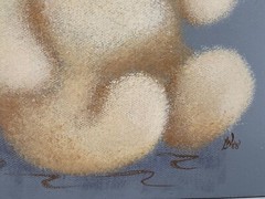 BROOK HILL FARM ORIGINAL OIL PAINTING MEQUON WI WISCONSIN TEDDY BEAR POWDER TAN