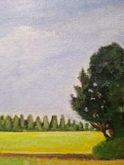 Original 8×8 Acrylic Panel Walking Trail Painting Home Decor Signed