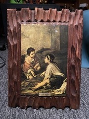 Bartolome Esteban Murillo 2 Boys Playing Dice Painting On Hanging Wooden Plaque