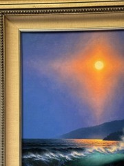 DAVE DALTON PAINTING COASTAL SUNSET BEACH EVENING ORIGINAL FAMOUS OIL 18′ LISTED