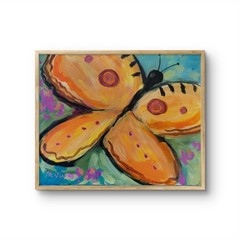 MONA VIVAR 16×20 Big Contemporary Expressionist Butterfly Acrylic Painting