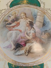FRANCOIS BOUCHER Follower Cherubs Cupid Putti On Clouds,Old Master Painting Seal