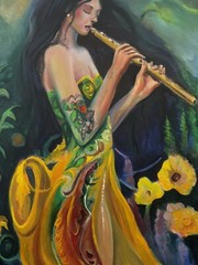 Original Painting Oil, 16×20 inch,Authors Signed Wall Decor Gift Beautiful Woman