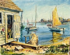 New Jersey Impressionist Artist Ruth Mitchell Wolff Painting New England Coast