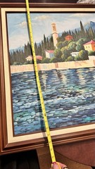 Vintage Original Oil Painting Seaside Italian Riviera Villa Signed James Cole