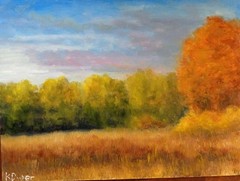Original landscape oil painting, new, signed, autumn