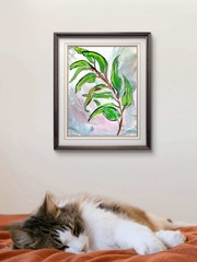 Eucalyptus Original Expressionism Acrylic Abstract Canvas Board 11×14