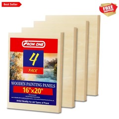 Professional-Grade 4 Pack of 16×20 Wood Painting Panels for Creative Mastery